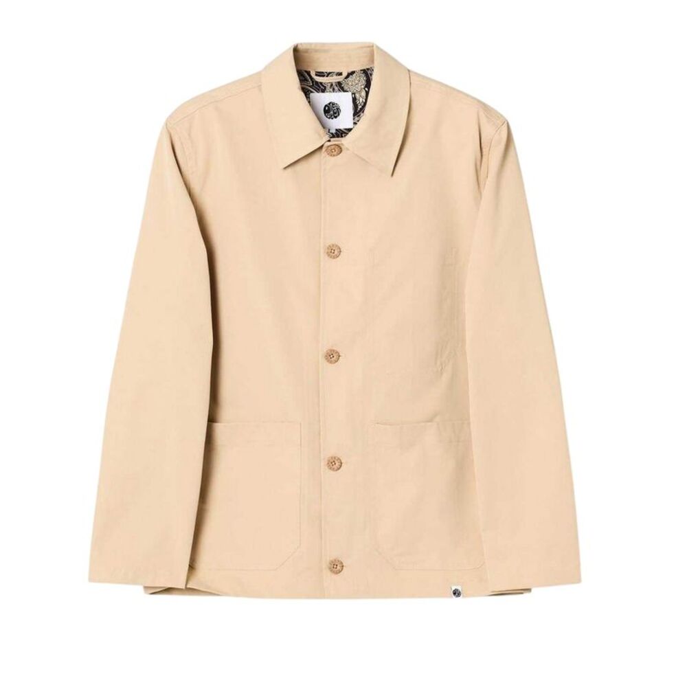 Pretty Green Mens Patterned Front Pocket Overshirt / Sand